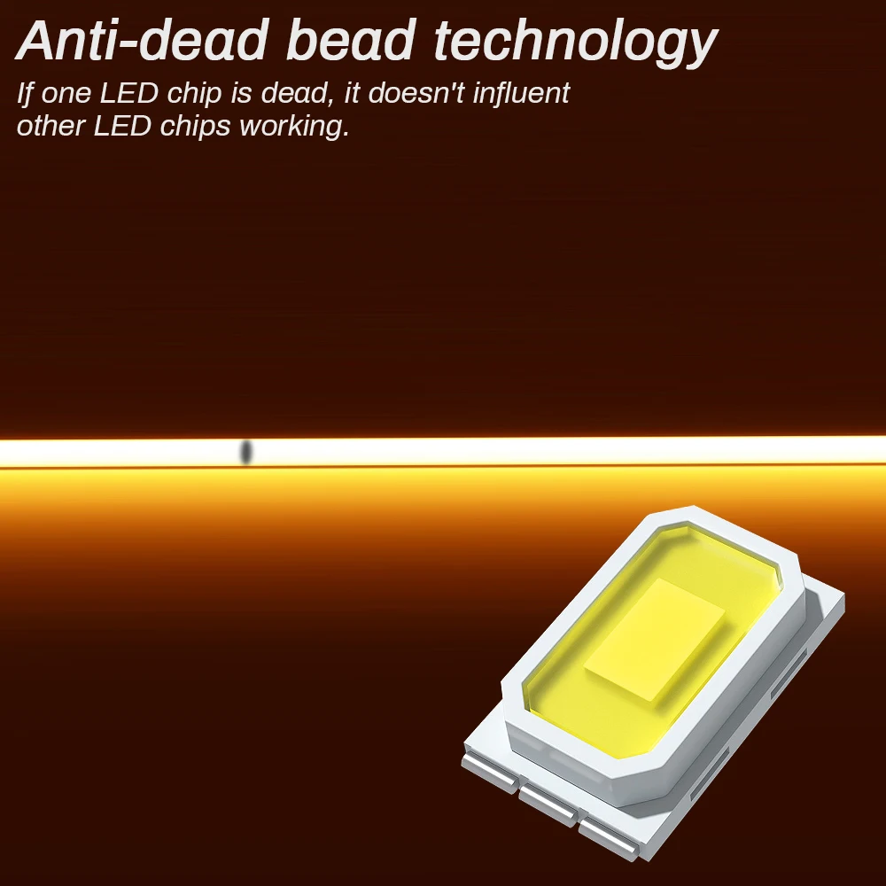3 мм 5 COB Светодиодная лента 12 В 24 с регулируемой яркостью 3000K 4000K 6000K Гибкая