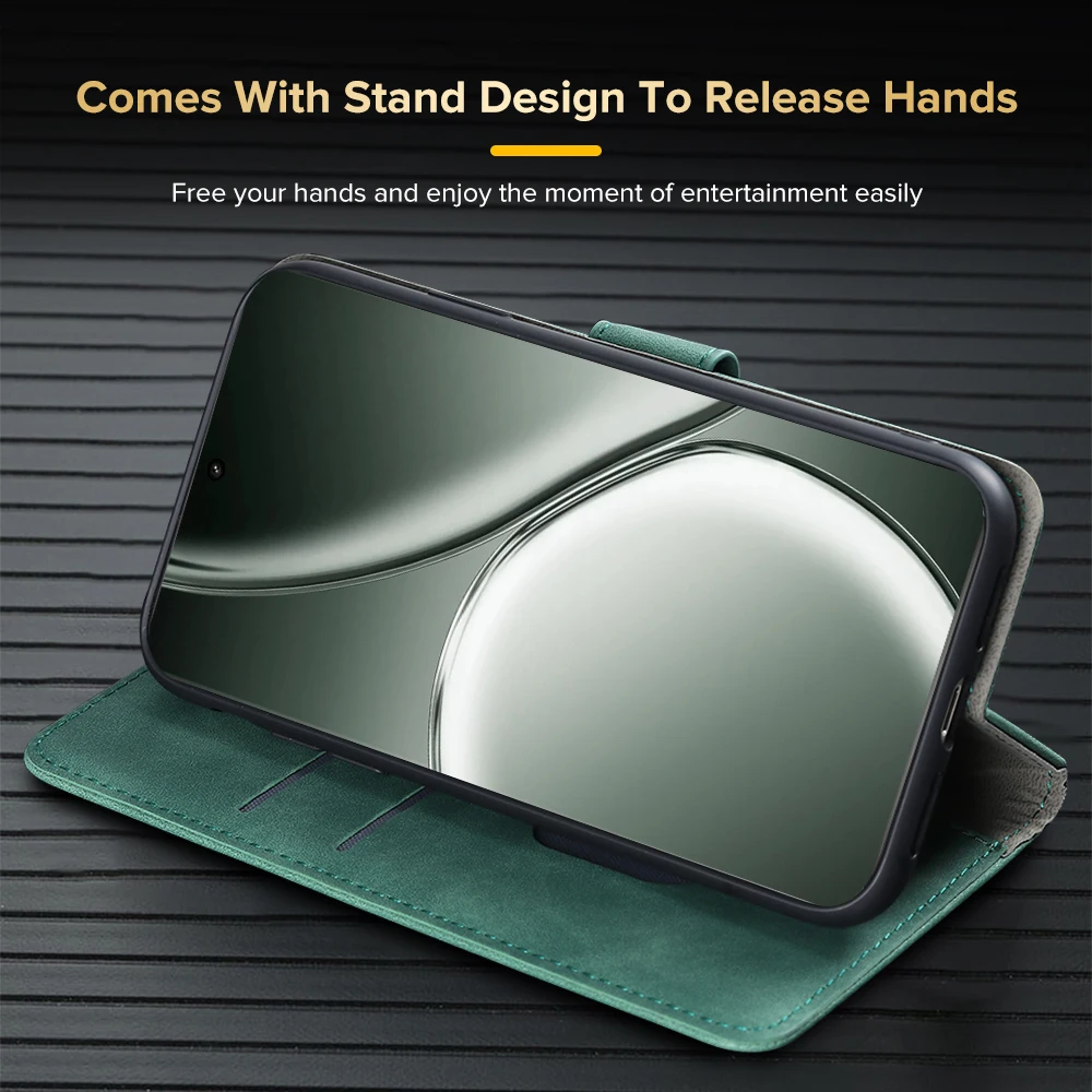 Кожаный чехол-книжка с магнитной подставкой для Realme GT 6 T