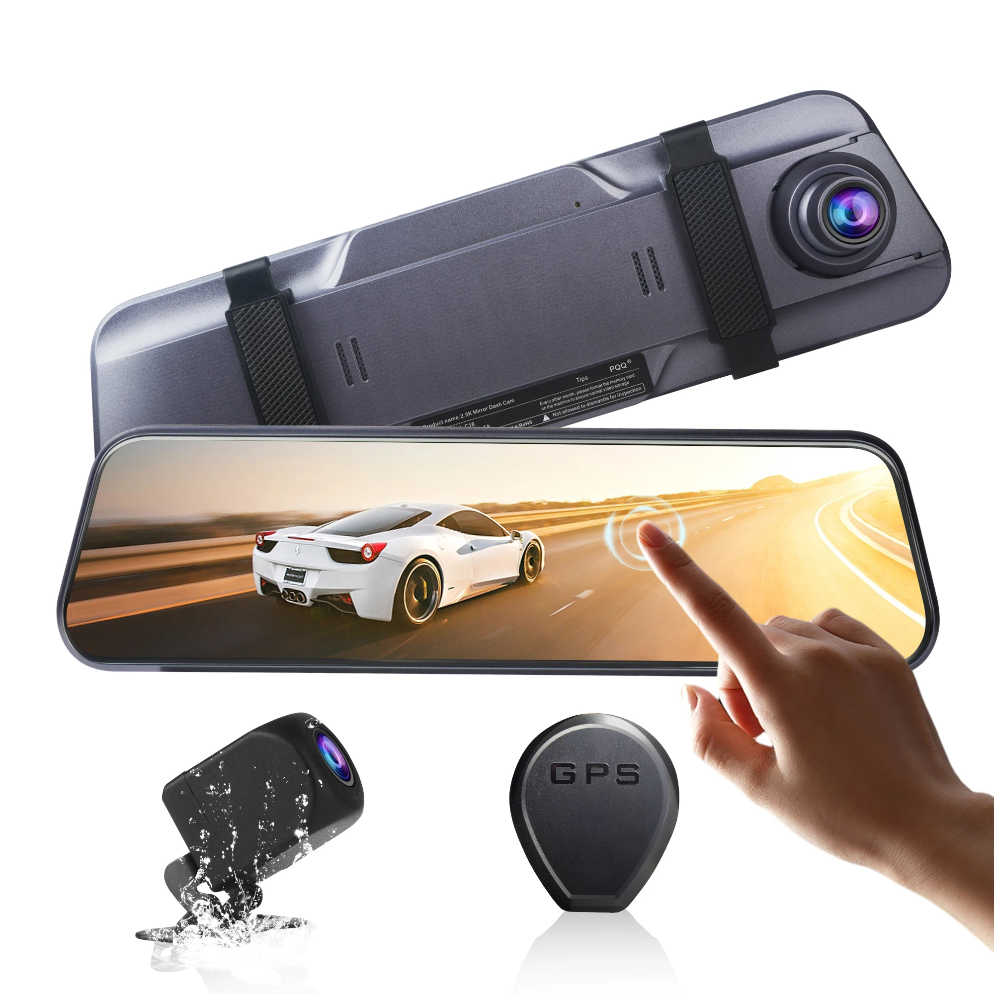 

Zimtop 10 inch Mirror Dash Cam Front and Rear Dashcam 4K Wifi GPS Night Vision AI Voice control Car Camera Recorder