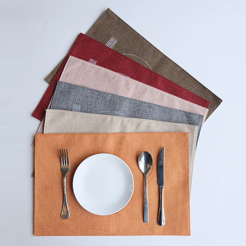 

Linen Heat Insulation Non-slip Placemat For Table Modern Home Decoration Tables Mat Drink Cup Coaster Kitchen Accessories