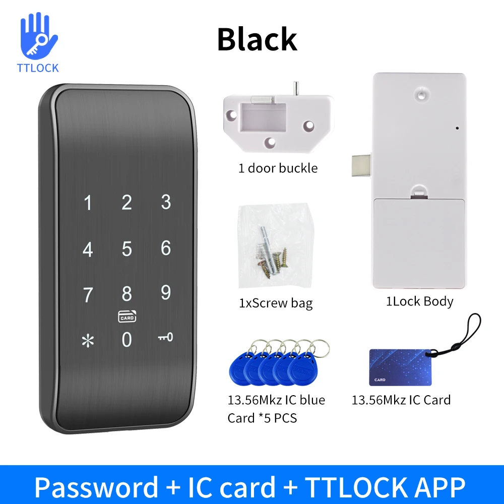 

TTLOCK умный замок для ящика, электрический RFID 13,56 МГц, IC-карта, шкафчик для разблокировки, интеллектуальное приложение, датчик без ключа, замок, простота установки