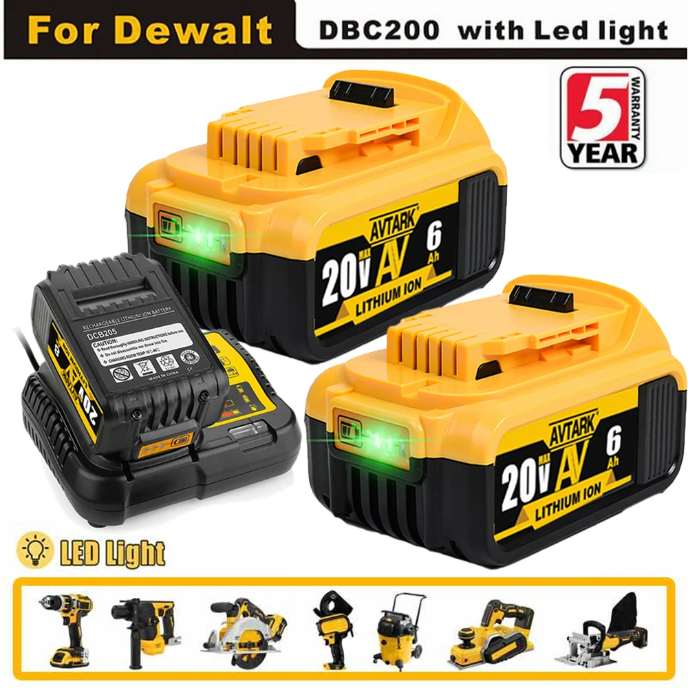 

Аккумулятор литий-ионный для DeWalt MAX XR DCB205 DCB201 DCB203, 20 в, 2023 Ач