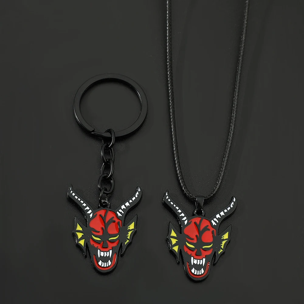 Stranger Things 4 Hellfire Club Necklace Demon Symbol Pendant Necklaces for Men Gothic Punk Hip Hop Jewelry Accessories