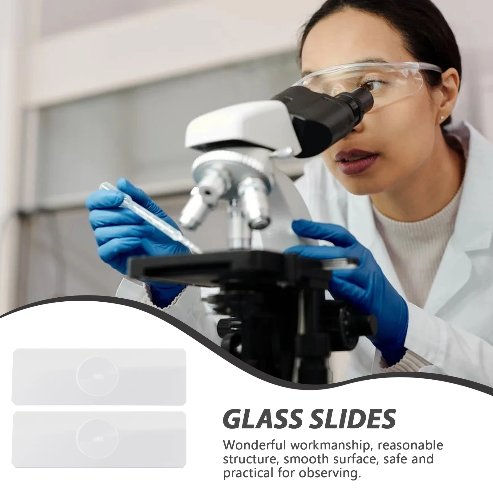 50 шт. стеклянные предметные стекла для микроскопа лабораторные водных образцов
