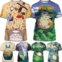 summer new style totoro 3d printed t shirt hayao miyazaki anime shirt unisex casual fashion round neck short sleeved shirt
