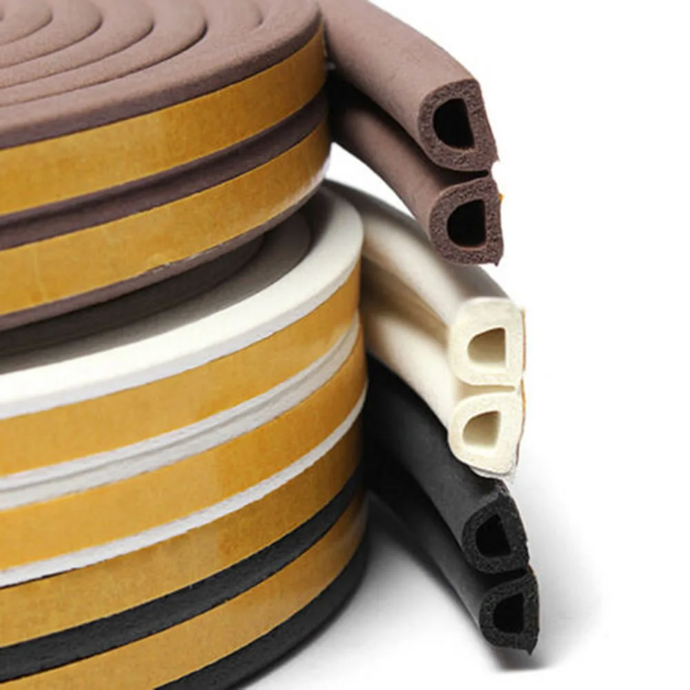 

Гибкая уплотнительная лента для шкафов безопасности дома, 10 м, клейкий декор, дверь, безопасность, простая установка, звукоизоляция