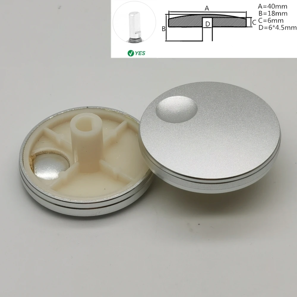 40X6 мм потенциометр, энкодер, полосовой переключатель, колпачки для ручек из алюминиевого сплава, 40*6 мм, ось D/полуось, крышка регулировки отверстия в цветке