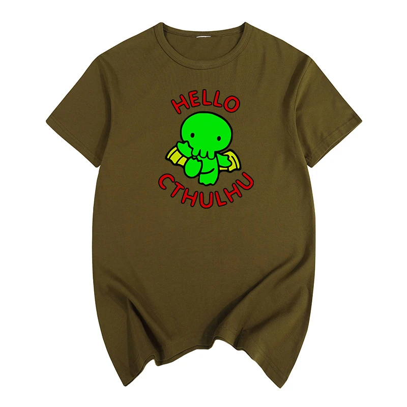 

Hello Cthulhu Summer print T-shirt Cotton Men T shirt New women TEE