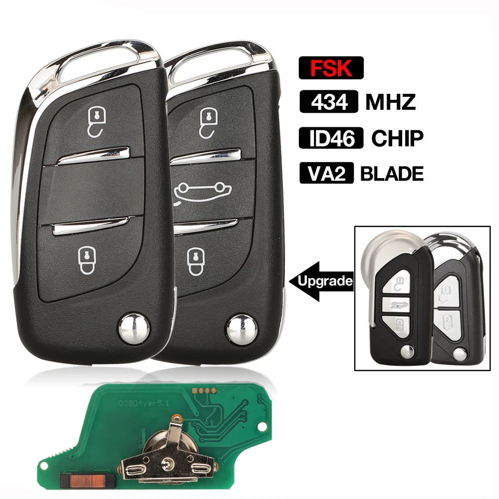 Jingyuqin Ce0523 FSK 433 МГц ID46 чип модифицированный откидной Складной автомобильный ключ управления 2/3 BTN дистанционный Автомобильный ключ для Citroen DS 3 2014-2015 Jingyuqin Ce0523 FSK 433 МГц ID46 чип модифицированный откидной Складной автомобильный ключ управления 2/3 BTN дистанционный Автомобильный ключ для Citroen DS 3 2014-2015