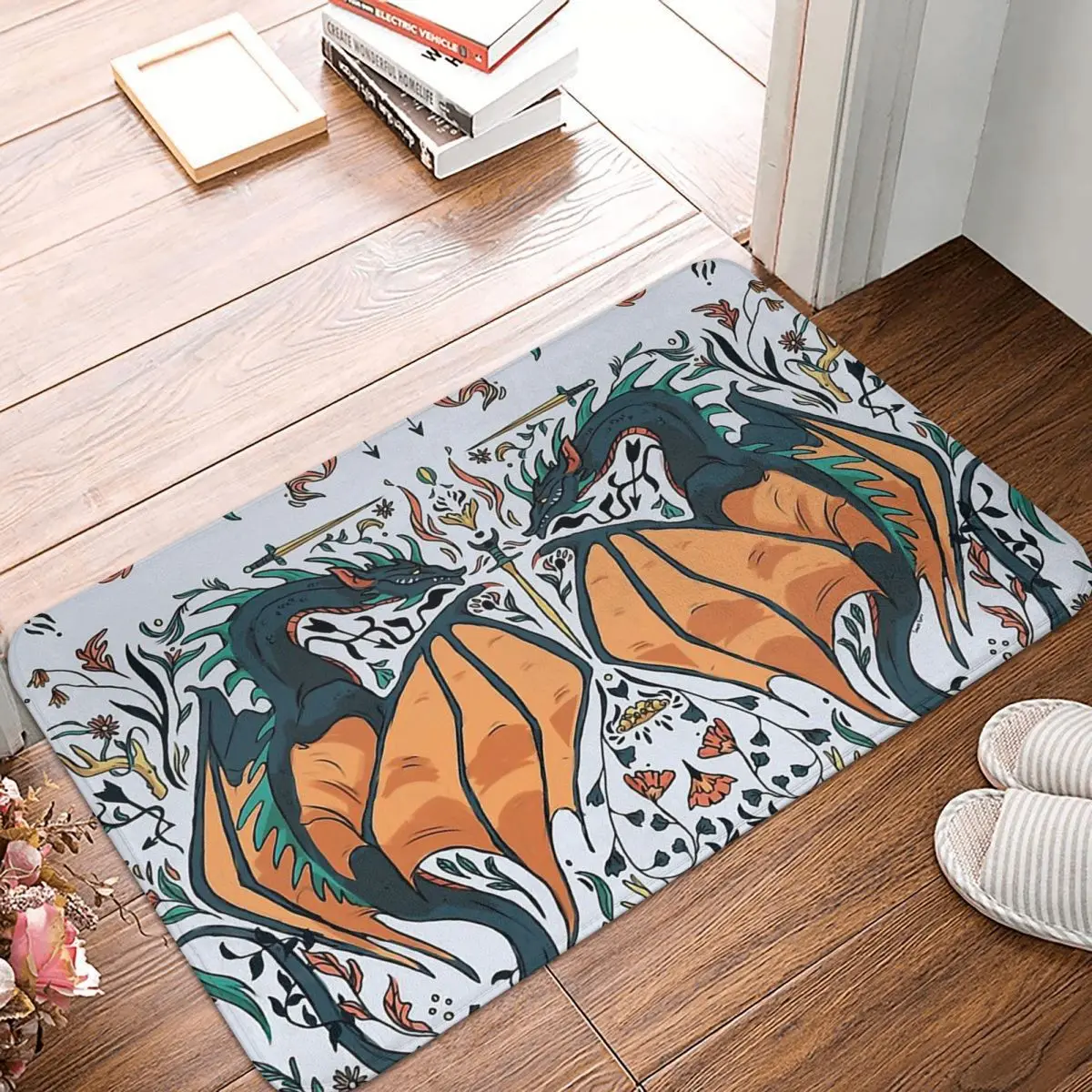 

Коврик Dragon firebath с изображением дракона Стокера, короткий пленочный Придверный коврик для кухни, балкона, украшение для дома