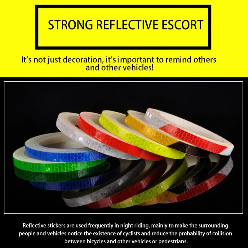 

Night Driving Safety Bike Accessories Sturdy Prism Reflection Body Decoration Long Life Sticker Reflective Body Sticker Durable