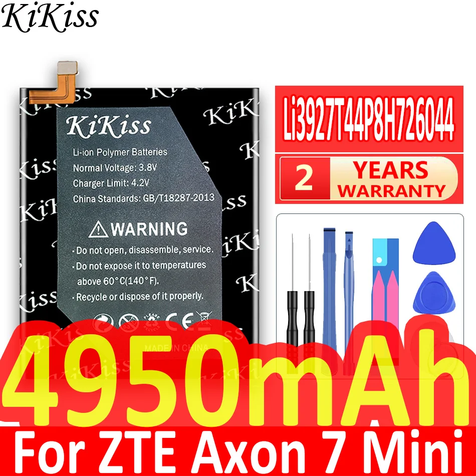 

KiKiss 4950mAh Li3927T44P8h726044 Replacement Battery For ZTE Axon 7 Mini Axon7 Mini 7Mini B2017 B2017G 5.2" + Repair Tools Kit