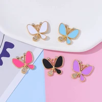 10 pieces fashion enamel butterfly pendants womens necklaces bracelets keychain accessories diy crafts jewelry making materials