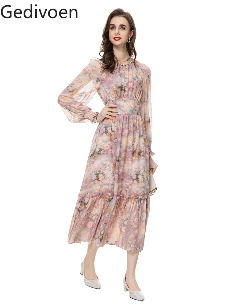 Модные Дизайнерские летние женские платья Gedivoen с круглым вырезом воротником