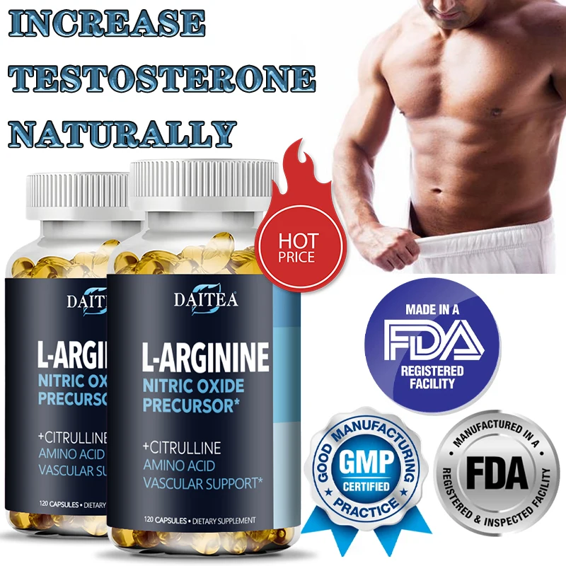 

Daitea L-Arginine Supplement Helps Build Endurance&Strength,Increases Energy,Helps Boost Metabolism,Muscle & Blood Vessel Growth