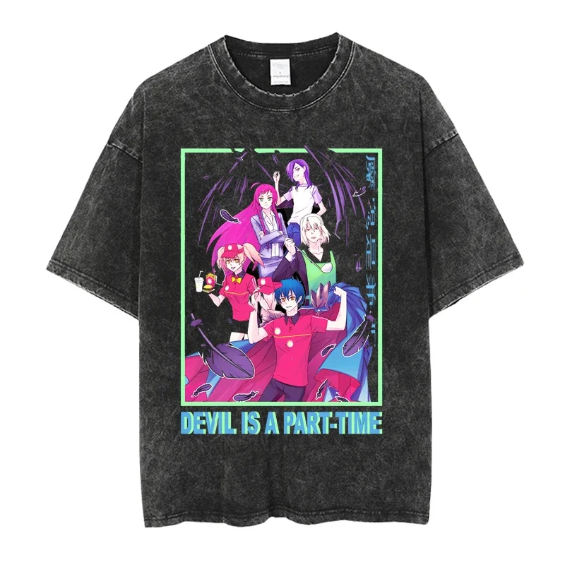 Новый японский аниме Hataraku Maou-sama! Футболка унисекс с графическим принтом
