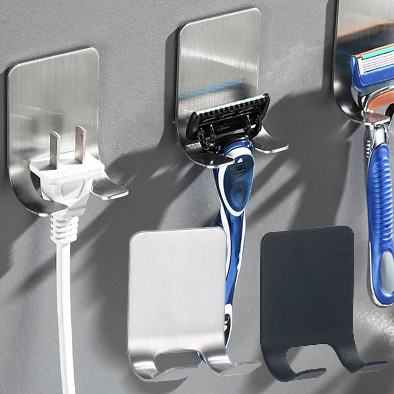 

Bathroom Stainless Steel Razor Holder Storage Hook Wall Men Shaving Shaver Shelf Punch Shaver Holder Housewear & Furnishings