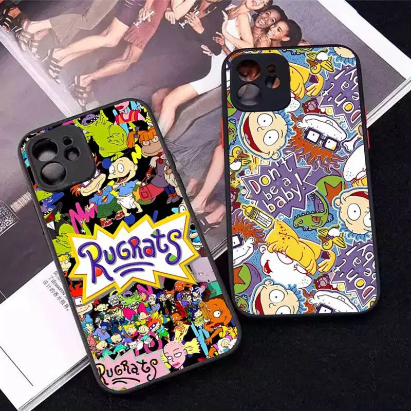 

Cartoon-R-Rugrat Chuckie Angelica Phone Case for iPhone 14 11 12 13 Mini Pro Max 8 7 Plus X XR XS MAX Translucent Matte Cover