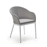 high end modern fabric upholstered powder coating aluminium legs hotel dining armchair outdoor cafe dining chair