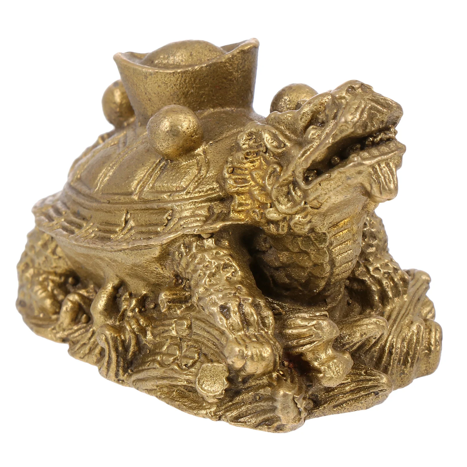 

Turtle Dragon Statue Sculpture Figurine Garden Turtles Animal Tortoise Shui Feng Fake Decorative Frog Retro Ingot Charms