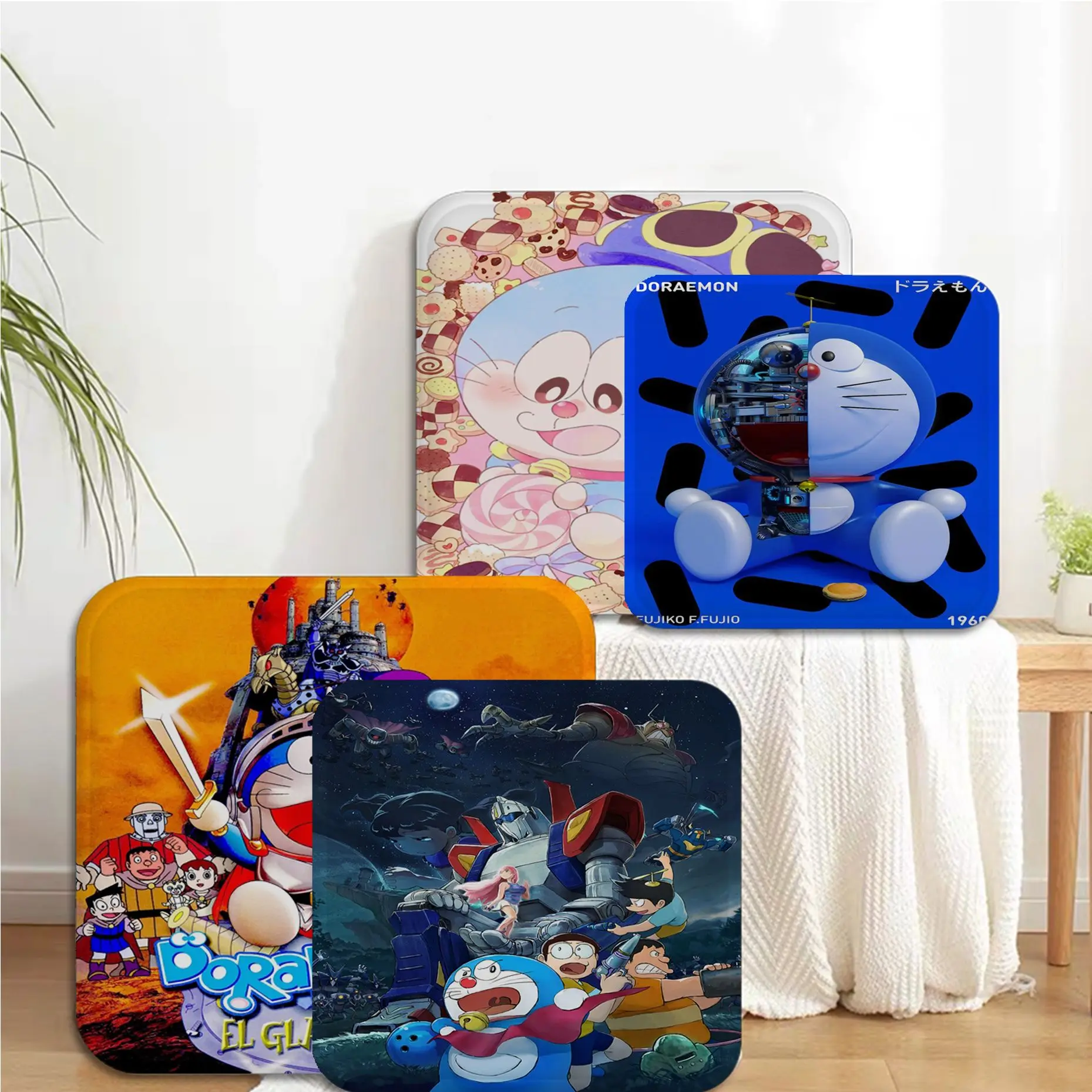 

Bandai Anime Doraemon Round Seat Pad Household Cushion Soft Plush Chair Mat Winter Office Bar Sofa Decor Tatami