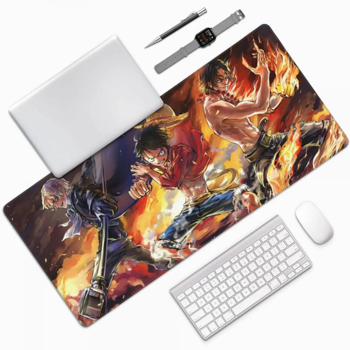 

Sabo Monkey D. Luffy коврик для клавиатуры и мыши, коврик для мыши, цельный мультяшный большой игровой Противоскользящий коврик для компьютерной мыши из натурального каучука