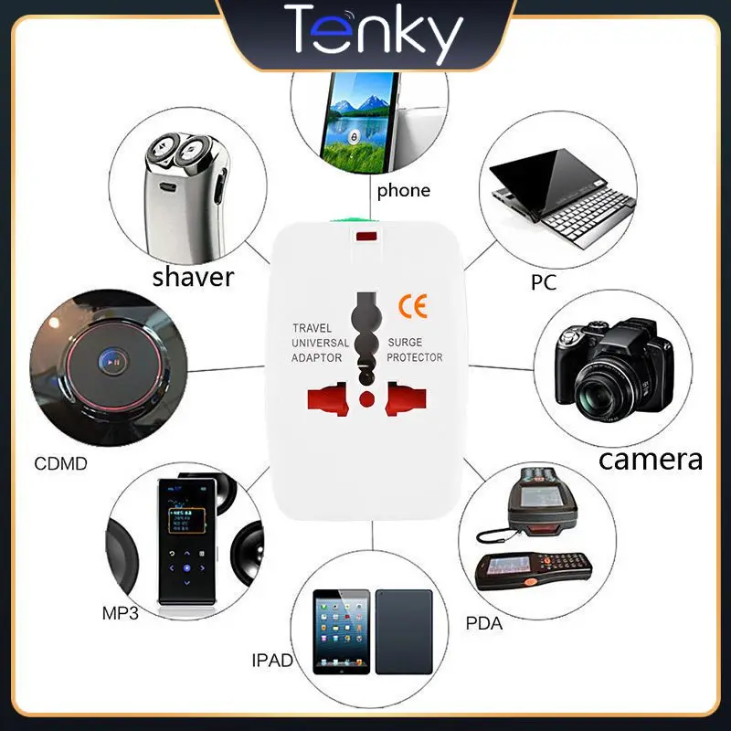 

110-250 (v) World Travel Adaptor Au / Uk / Us / Eu Converter All In One Conversion Socket Socket Flame Retardant Abs Charger