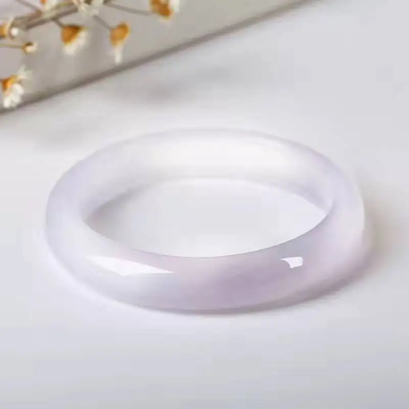 

Premium jewelry pure natural agate chalcedony light violet Bracelet ice boutique perfect Bracelet women jade jewelry accessories