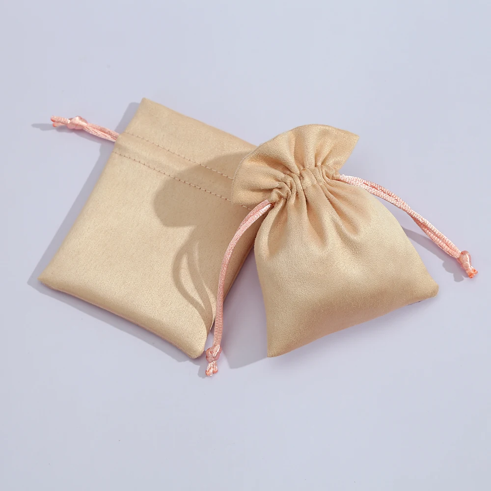 50pcs High Quality flannel Storage Velvet Bags Beads/Tea/Candy/Jewelry Organza Drawstring Bag for Wedding Christmas Gift Pouches