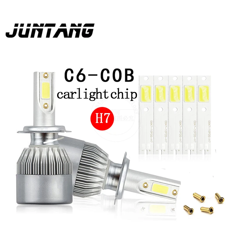 

led car headlight csp COB H7 30chip led 9V 6000-6500k motorcycle car light C6 S2 F2 light source lamp beads 08*47mm