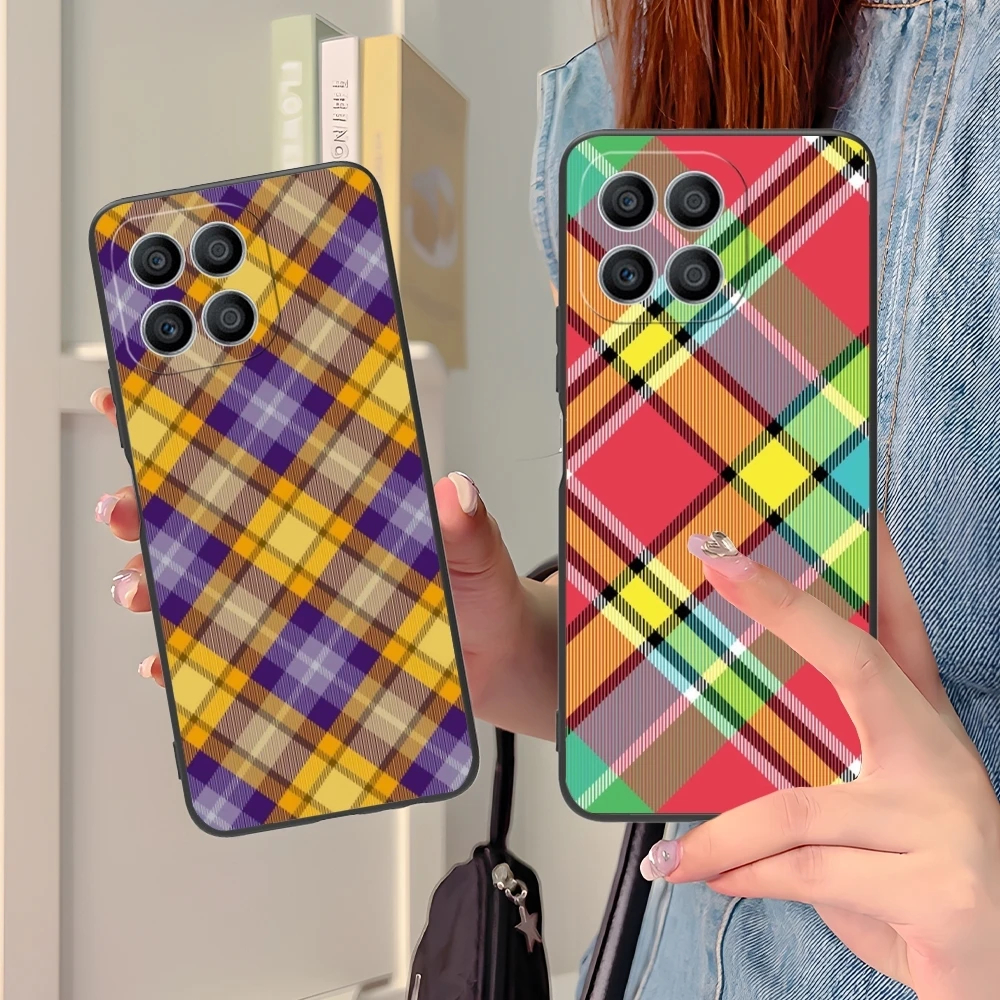 Чехол для мобильного телефона с решетчатой текстурой Huawei Honor 90 80 70 60 50 30 20 10 9 8 7 Pro S