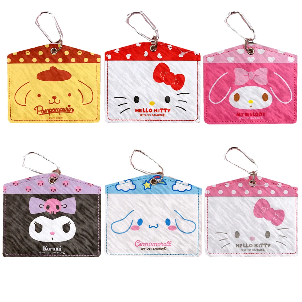 

Cinnamoroll Kuromi Mymelody Kittys Kawaii Card Sleeve Keychain Cartoon Id Credit Bank Card Holder Pendent Anime Cards Cover Gift