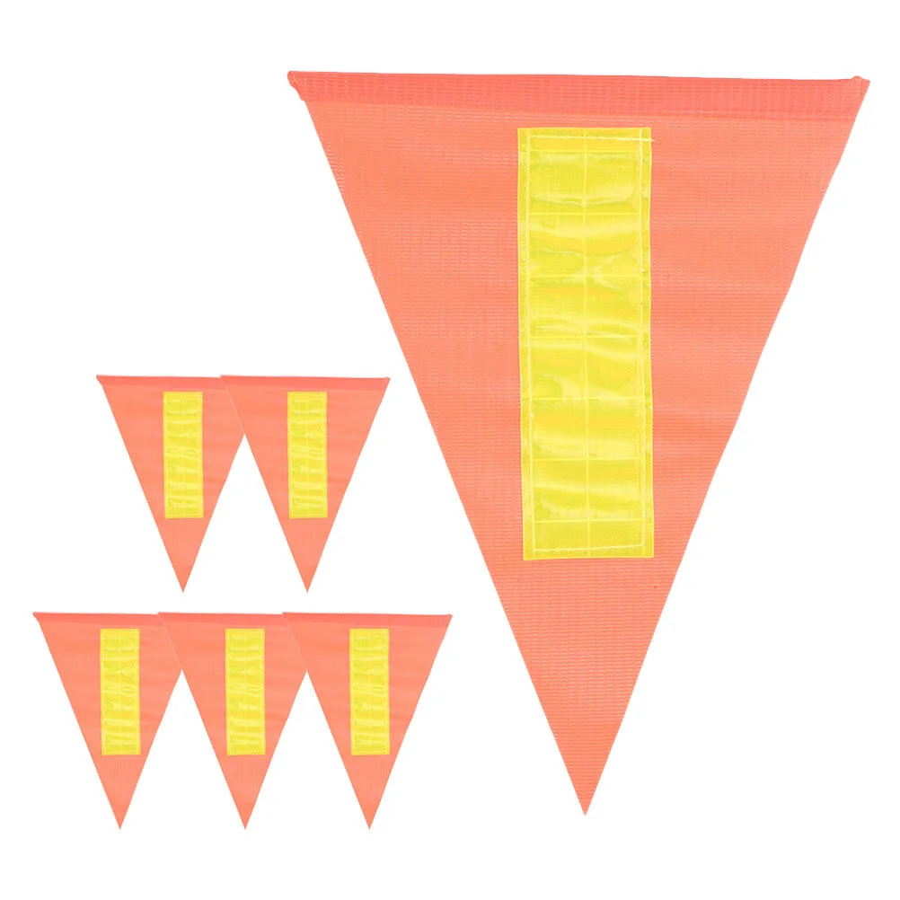 

6 Pcs Cycling Warning Flags Bicycle Safety Bicycles Orange Decorations Pennant Pvc Kids Bike Triangle Child Stuff