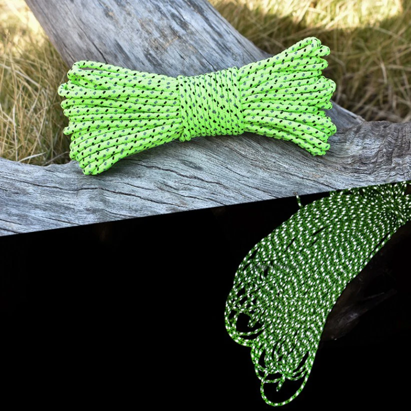 VILEAD Glow in The Dark 4mm Luminous Paracord 9 Core Outdoor Fluorescent Tent Rope Camping Equipment Survival 5m 10m Cord