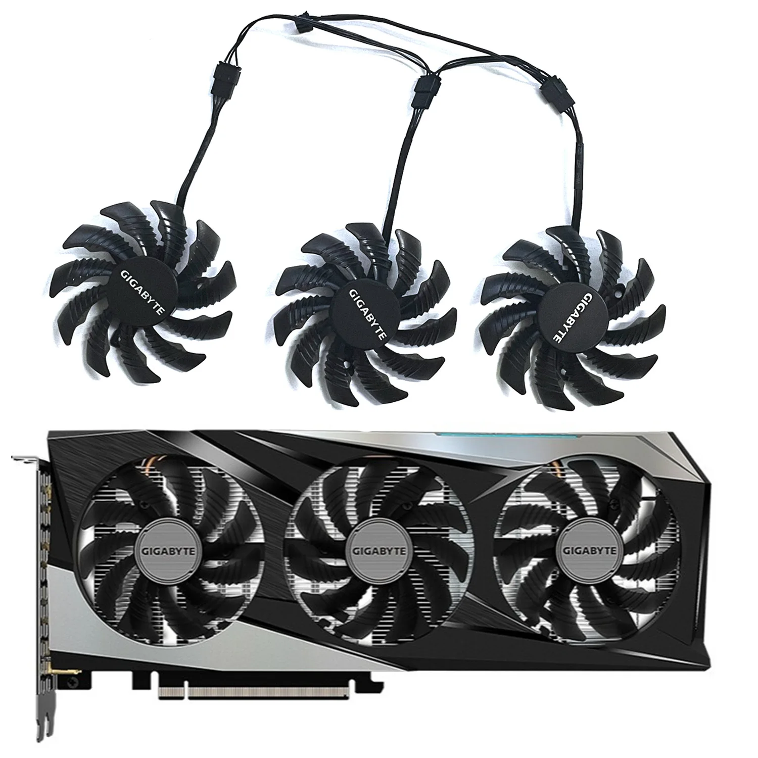 Вентилятор для видеокарты Gigabyte RTX3050 3060TI GTX1660 RX RX6600 6500 6600XT 6900 6800, 75 мм
