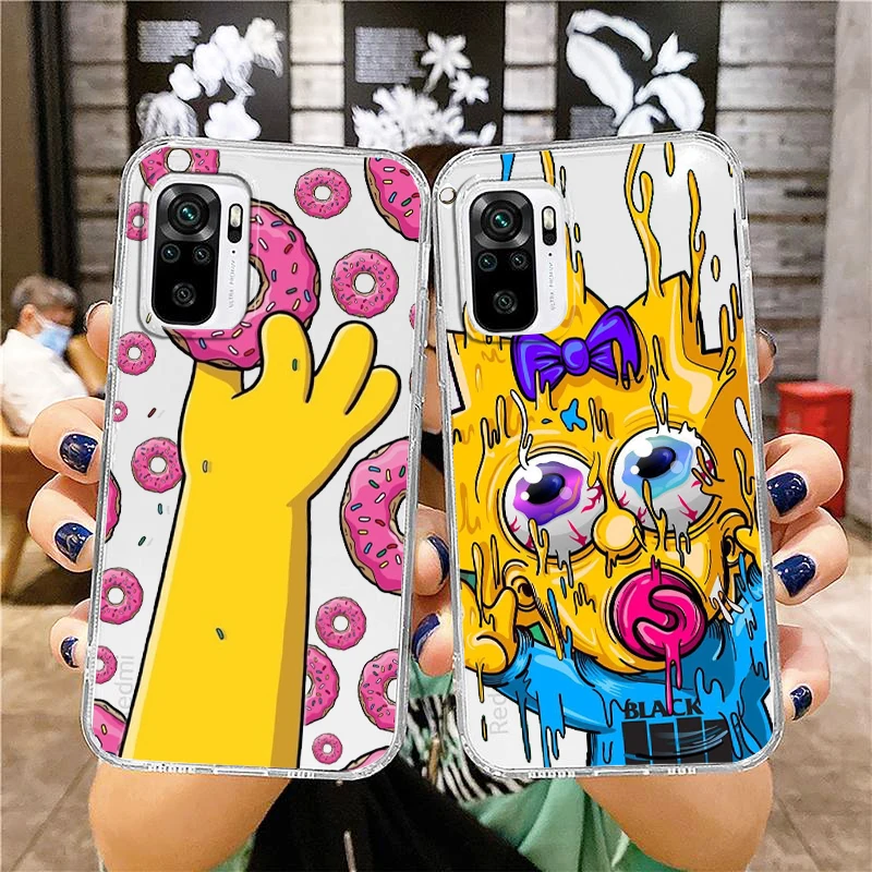 

Disney Simpsons Cartoon Funny For Xiaomi Redmi Note 12 10 11 9 Pro Plus Speed 11S 11T 10S 9 8 5G Transparent Phone Case Cover