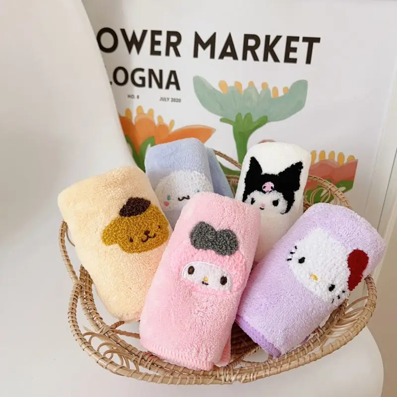 

Sanrio, Hello Kitty полотенце мультяшное Kuromi (5 шт.) в коробке, чистый хлопок, впитывающее мягкое полотенце Cinnamoroll для мытья лица и протирания лица