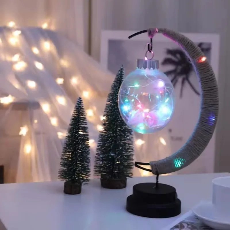 Лидер продаж стильная пеньковая веревка в виде луны и звезд светодиодный ночник