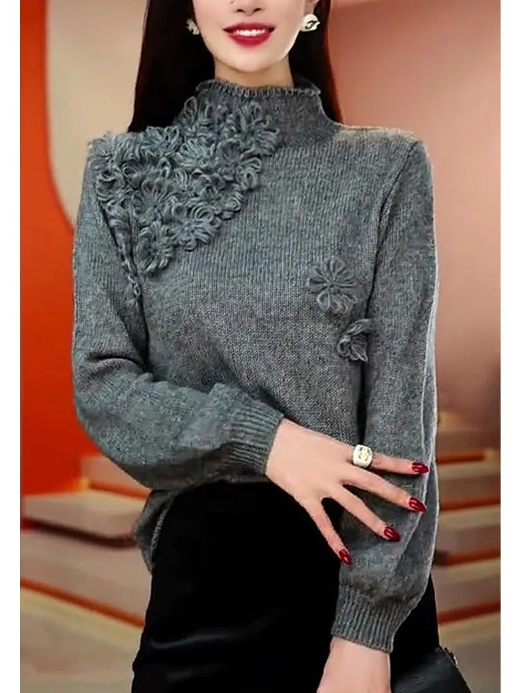 Французский Sle Изысканный и универсальный модный трехмерный цветок Тонкий