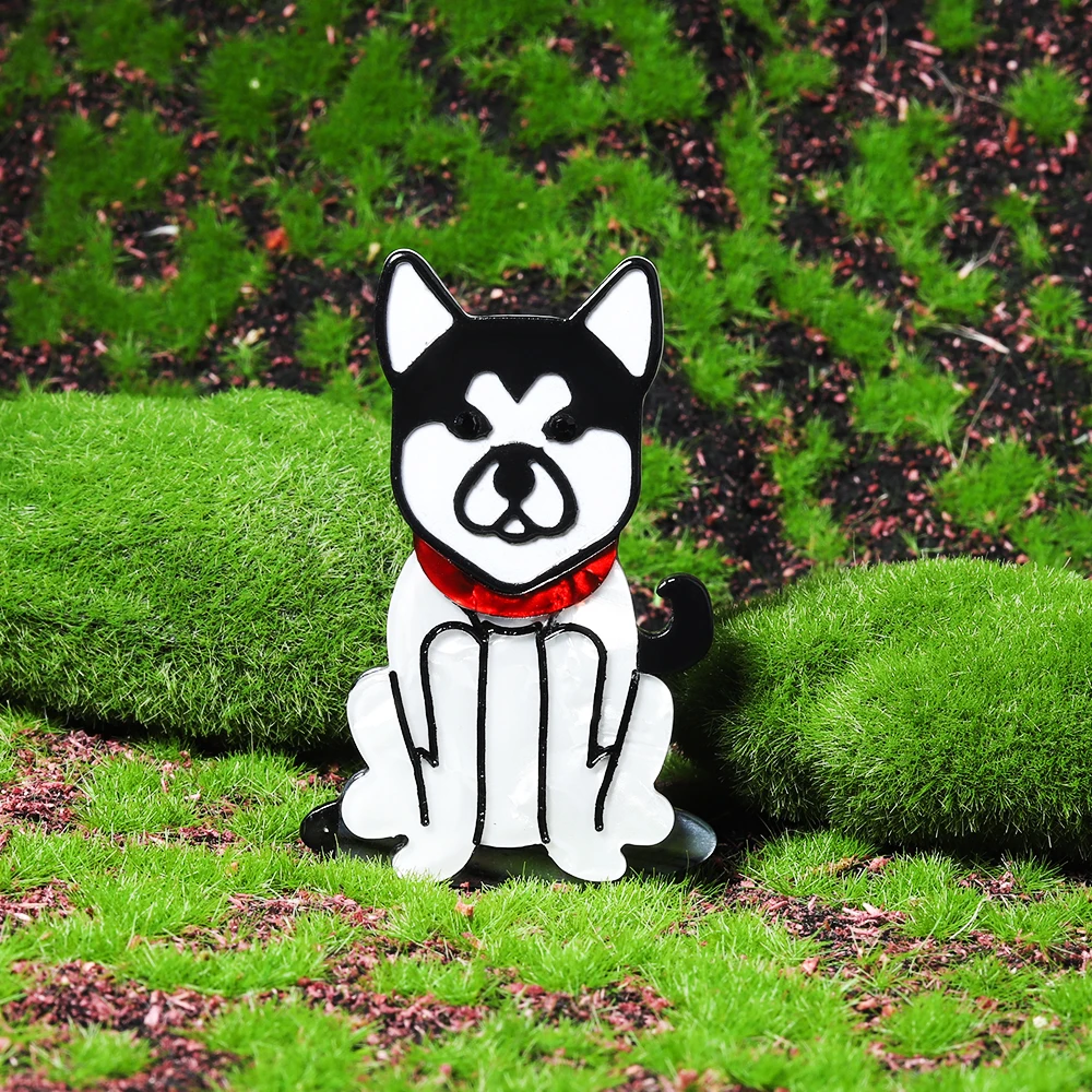 

Handmade Acrylic Animal Dog Brooches for Women Men Lovely Sitting Dog Pet Casual Party Brooch Pin Gifts Jewelry Accessories