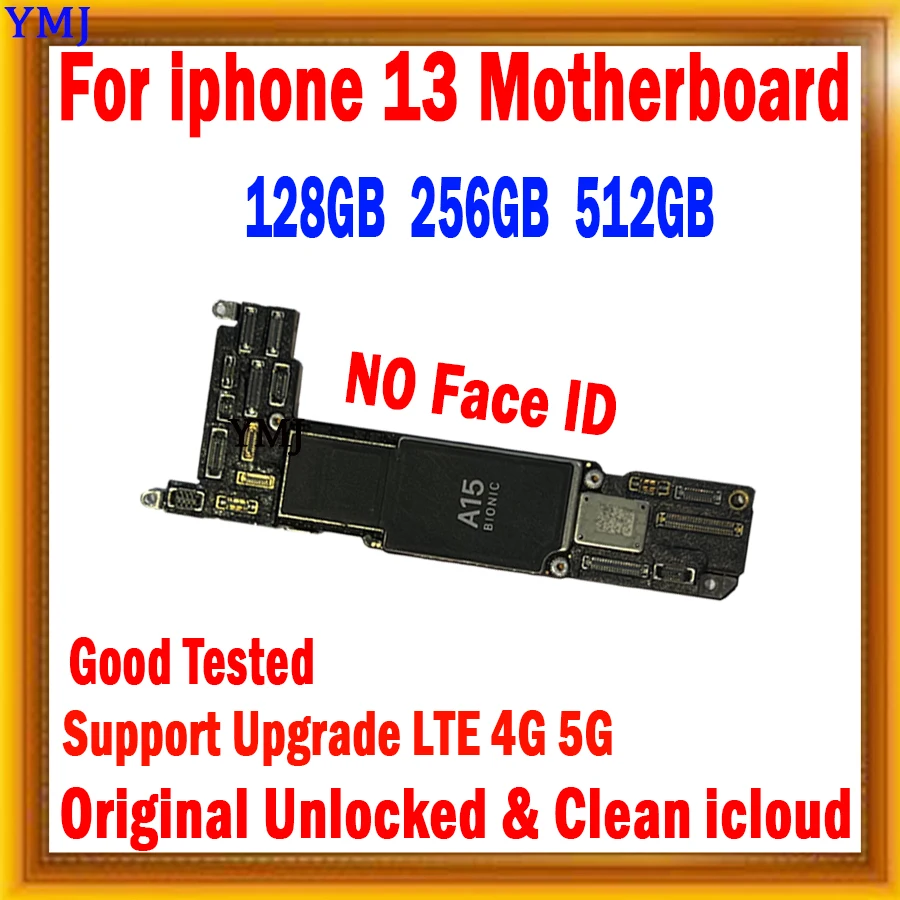 

Материнская плата для iPhone 13, 128 ГБ, 256 Гб, поддержка GSM WCDMA 4G LTE, бесплатный iCloud, разблокированная логическая плата с полными ЧИПАМИ с распознаванием лица