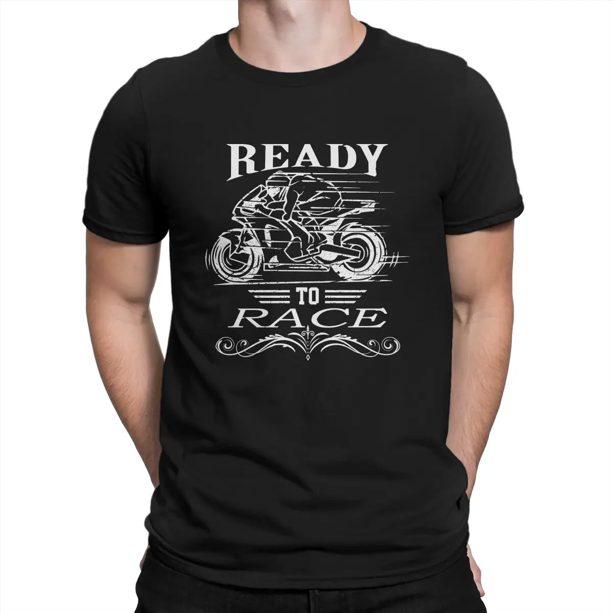 

Ride Fast Men T Shirt Ready To Race Vintage Tees Short Sleeve Crew Neck T-Shirt Cotton Gift Idea Clothing