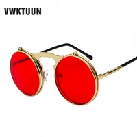 vwktuun steampunk sunglasses women men round clip on sunglasses driving driver shades uv400 sunglasses mirror glasses
