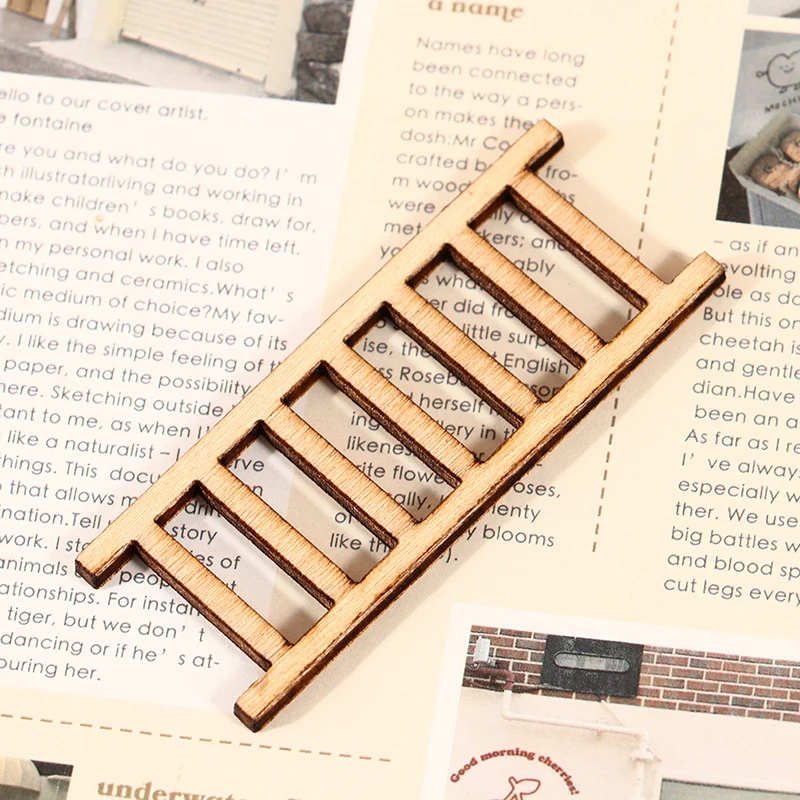 

1:12 Dollhouse Miniature Furniture Wooden Ladder Stairs Home Decoration Model
