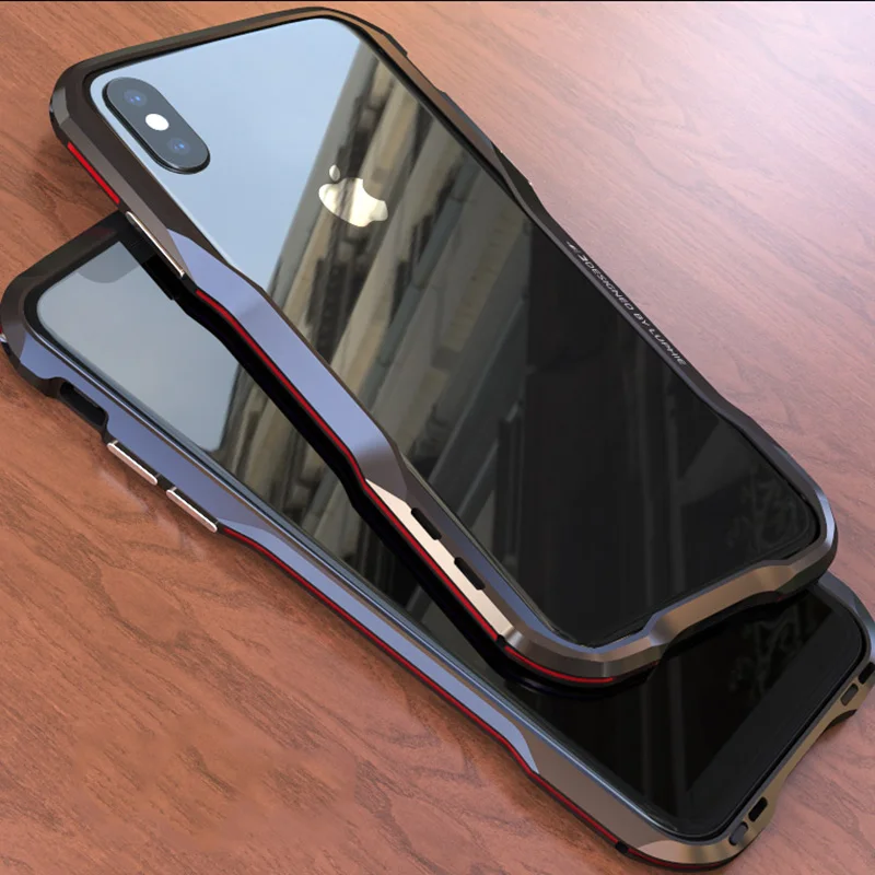 Luxury Metal Bumper Case for iPhone 11 13 Pro Max XS 12 Mini XR 7 8 Plus SE2020 Aluminium Alloy Frame Strong Double Color Cover
