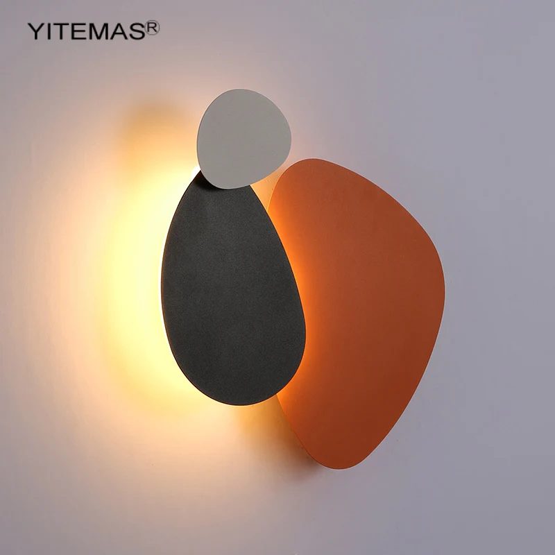 Креативная настенная лампа с цветными листьями Оранжевый Светодиодный