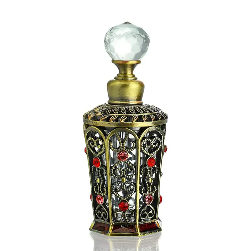 Empty Vintage Jeweled Decorative Fancy Crystal Perfume Decanter Vials(10ml)