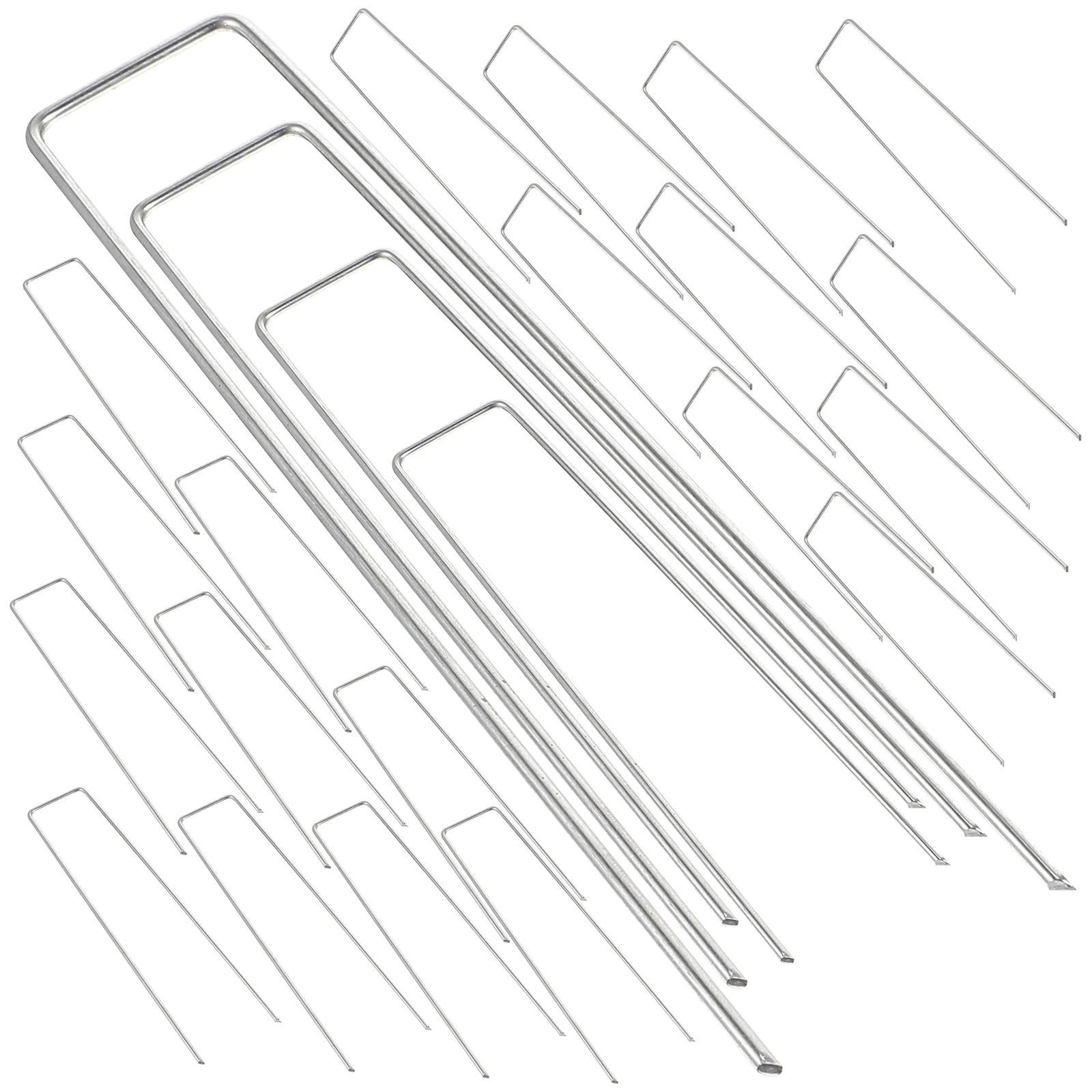 

50pcs Patio Yard Camping Outdoor Garden U-Shaped Ground Stakes Cloth Fixing Stakes Landscape Staples