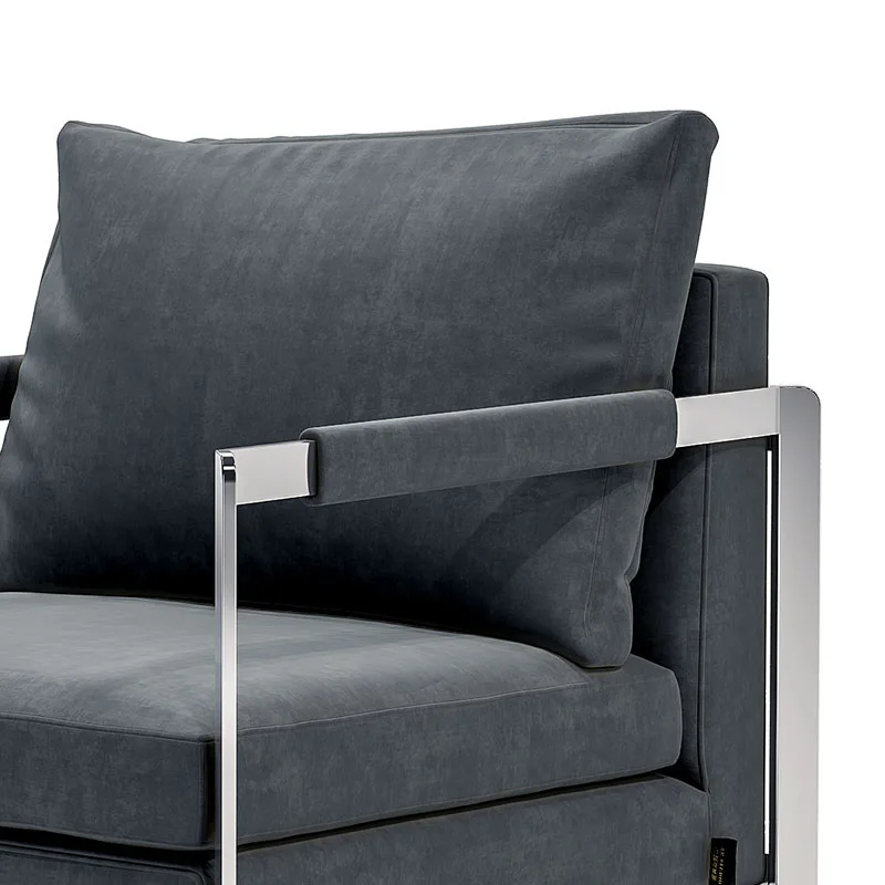

Диван Loveseat постмодерн простой металлический каркас одиночный диван низкий стул для отдыха чехол на стул бархатный тканевый диван
