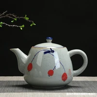 ceramic large teapot with handle vintage hand painted blue and white porcelain filter teapot 900ml restaurant pot